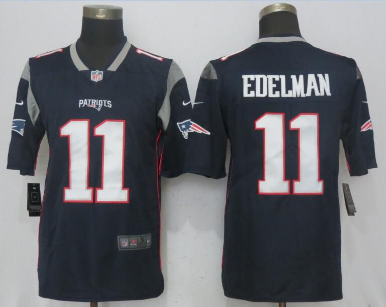 Men New England Patriots #11 Edelman Navy Blue 2017 Vapor Untouchable New Nike Limited Playe NFL Jerseys